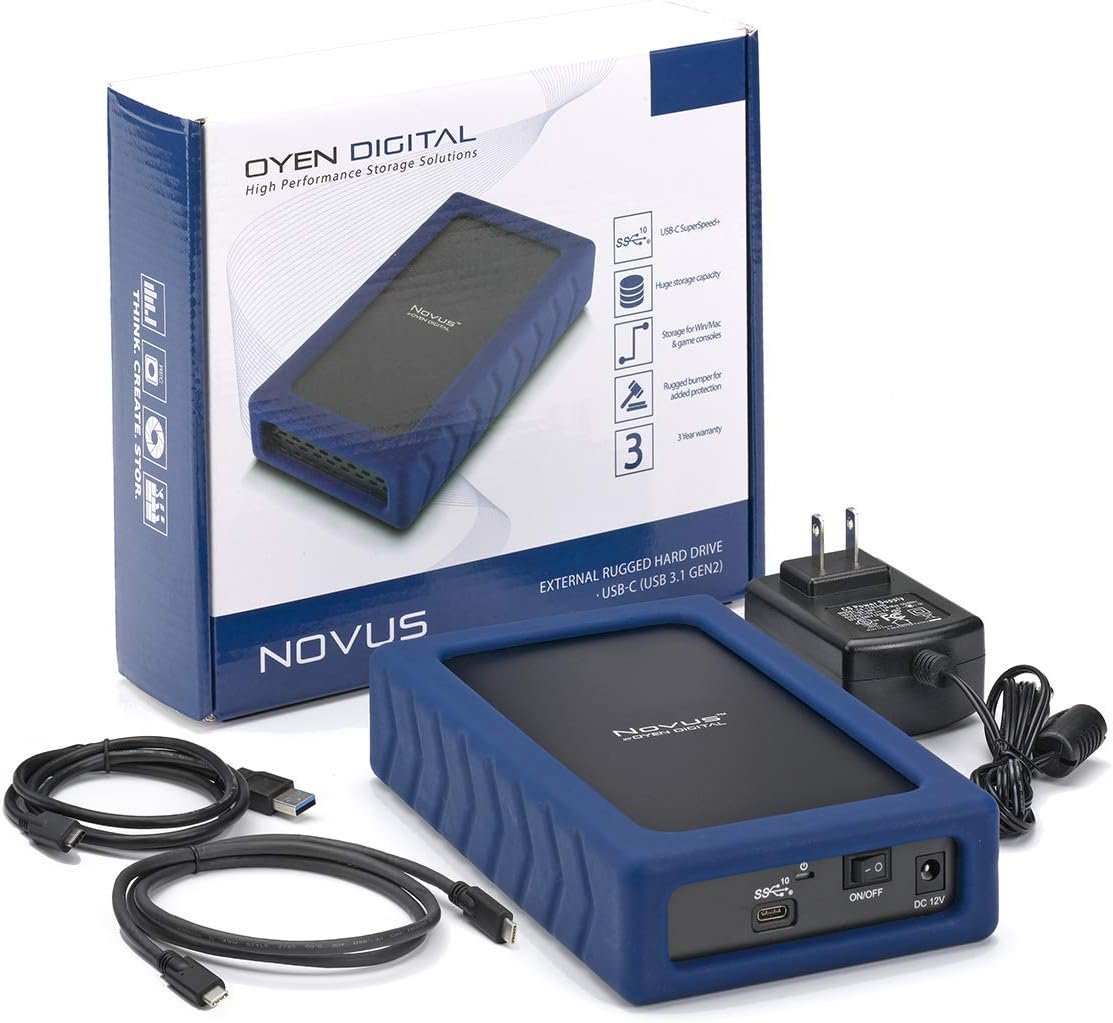 Novus 10TB External USB-C (3.1,Gen2) 7200RPM Hard Drive