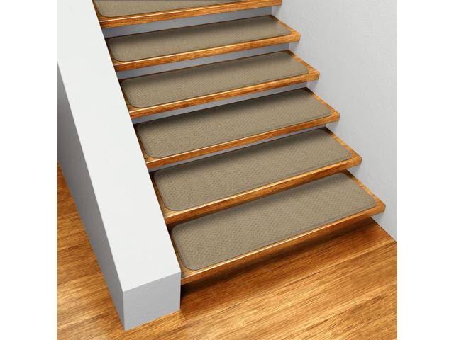 House Home u0026 More Set of 15 Skid-Resistant Carpet Stair Treads - Camel Tan - 8 in. x 30 in.