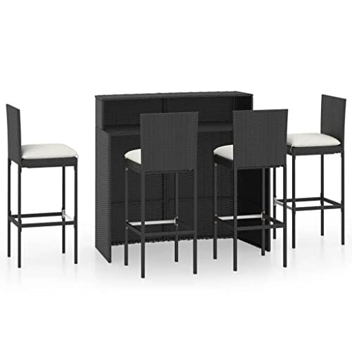 3 Piece Patio Bar Set, Back Patio Furniture Outdoor Furniture Table and Chairs Set Out Door Furniture Patio Conversation Set Suitable for Outdoor Apartments Resorts Patio, with Cushions Gray