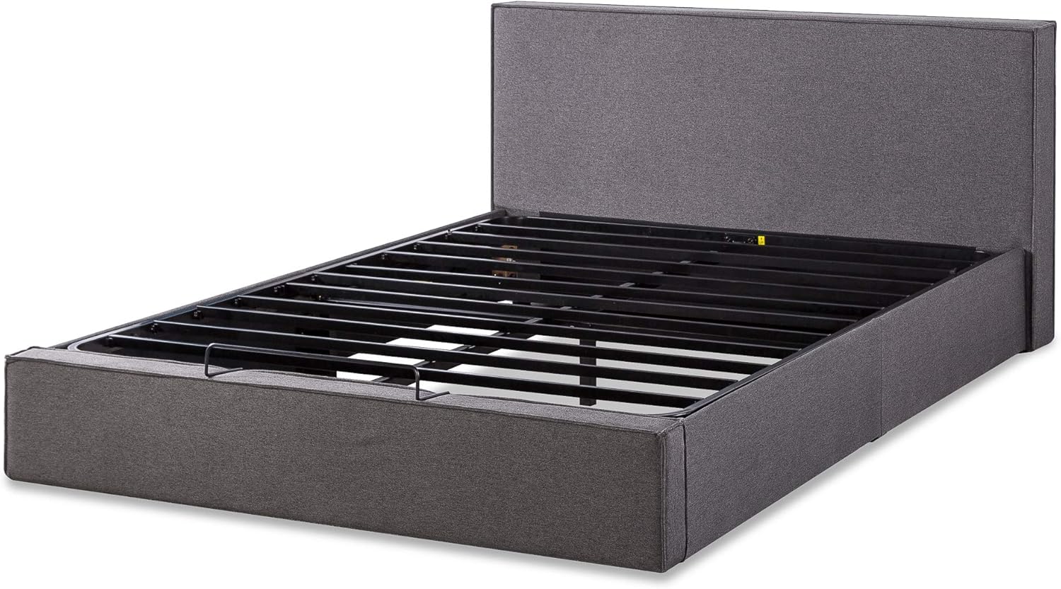 ZINUS Finley Upholstered Platform Bed Frame with Lifting Storage / Hydraulic Lifting Under Bed Storage / No Box Spring Needed / Easy Assembly, Queen