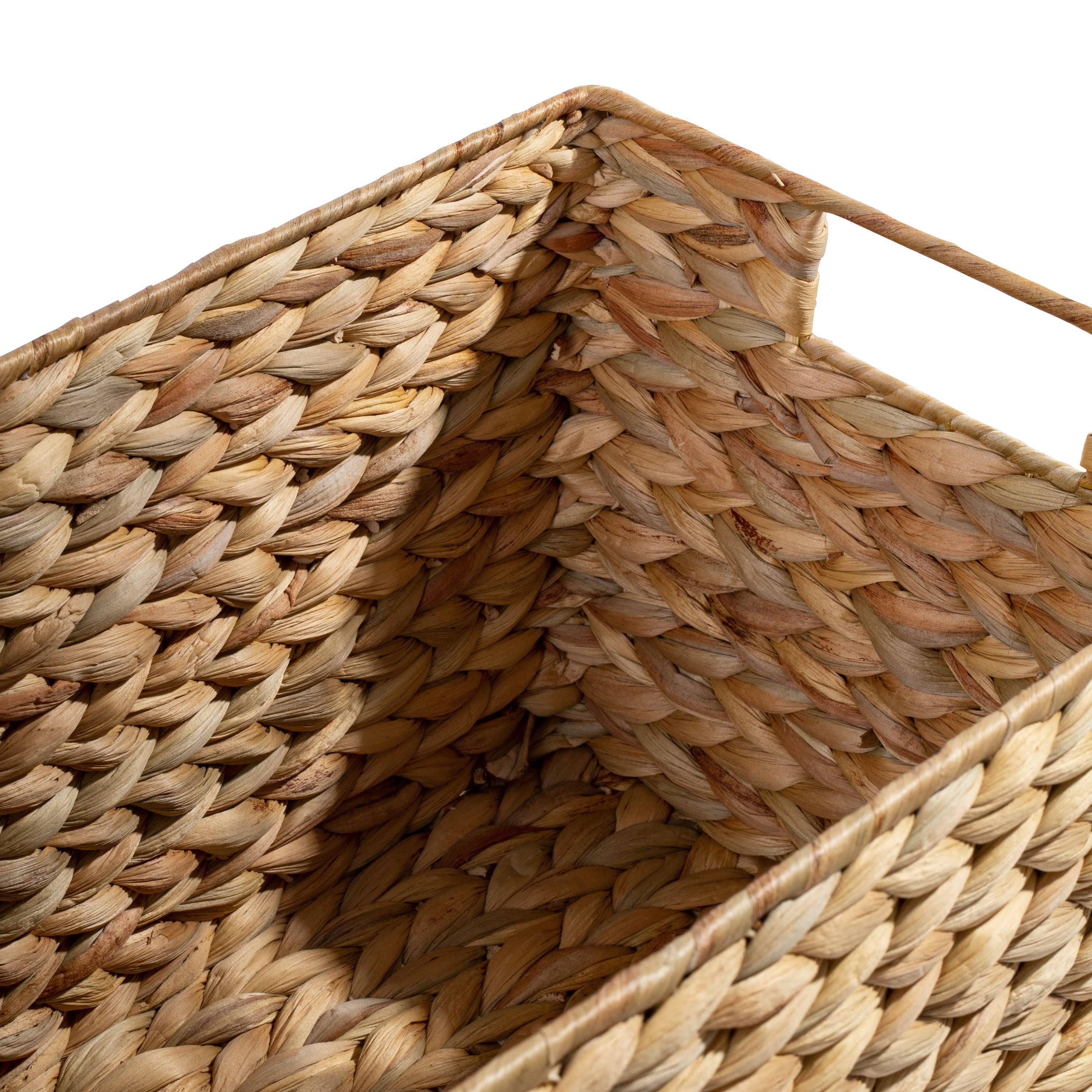 Rossie Home Set of 2 Lap Trays with Basket, Natural Acacia