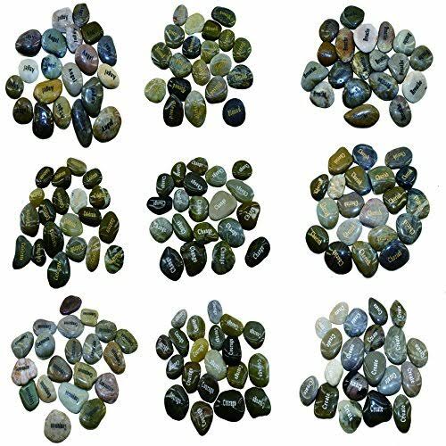 Oen Wholesale Inspirational Word River Stones Etched Bulk Lot 40pcs Big Stones Hope