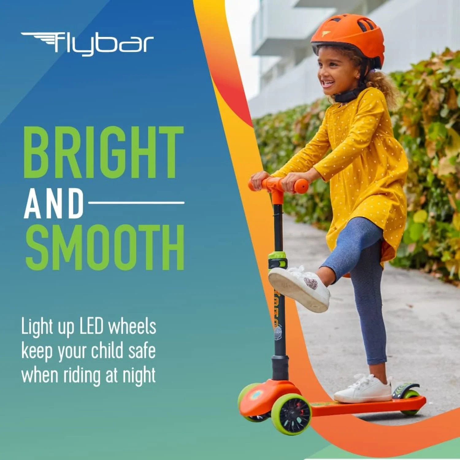 Flybar - Aero 3 LED wheel kick scooter - Orange Flame