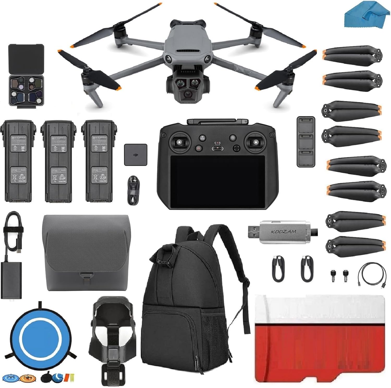 DJI Mavic 3 Cine PRO Premium Combo With the DJI RC Pro Controller, 43-Min Flight Time 5.1K Video Camera Drone, with 3 Batteries, 128 GB SD Card, 2 ND Filter Sets, Waterproof Backpack, Landing Pad and More