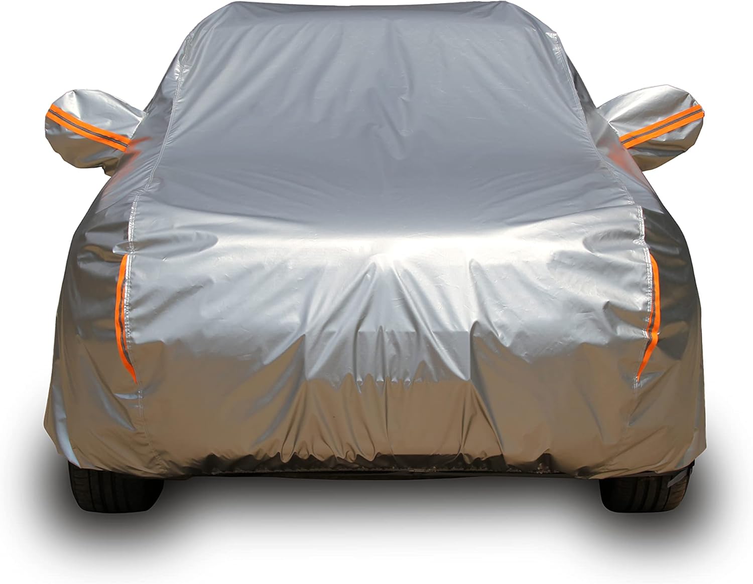 Tecoom Super Heavy Duty Multiple Layers Car Cover All Weather Waterproof Windproof Snow Sun Rain Protective with Buckles & Belt,Without Mirror Pockets Fit 150-178 Length Coupe/Convertible/Sport Car