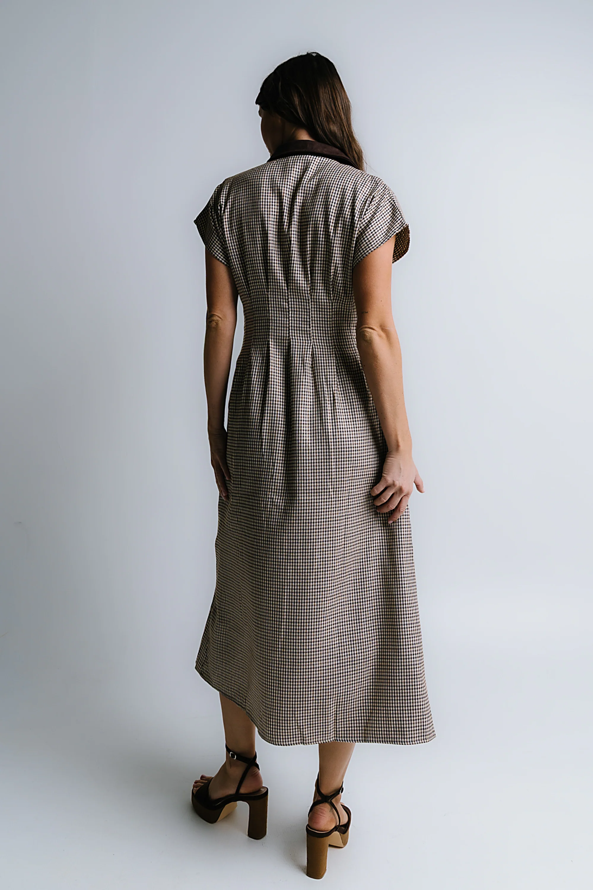 Andie Houndstooth Maxi Dress