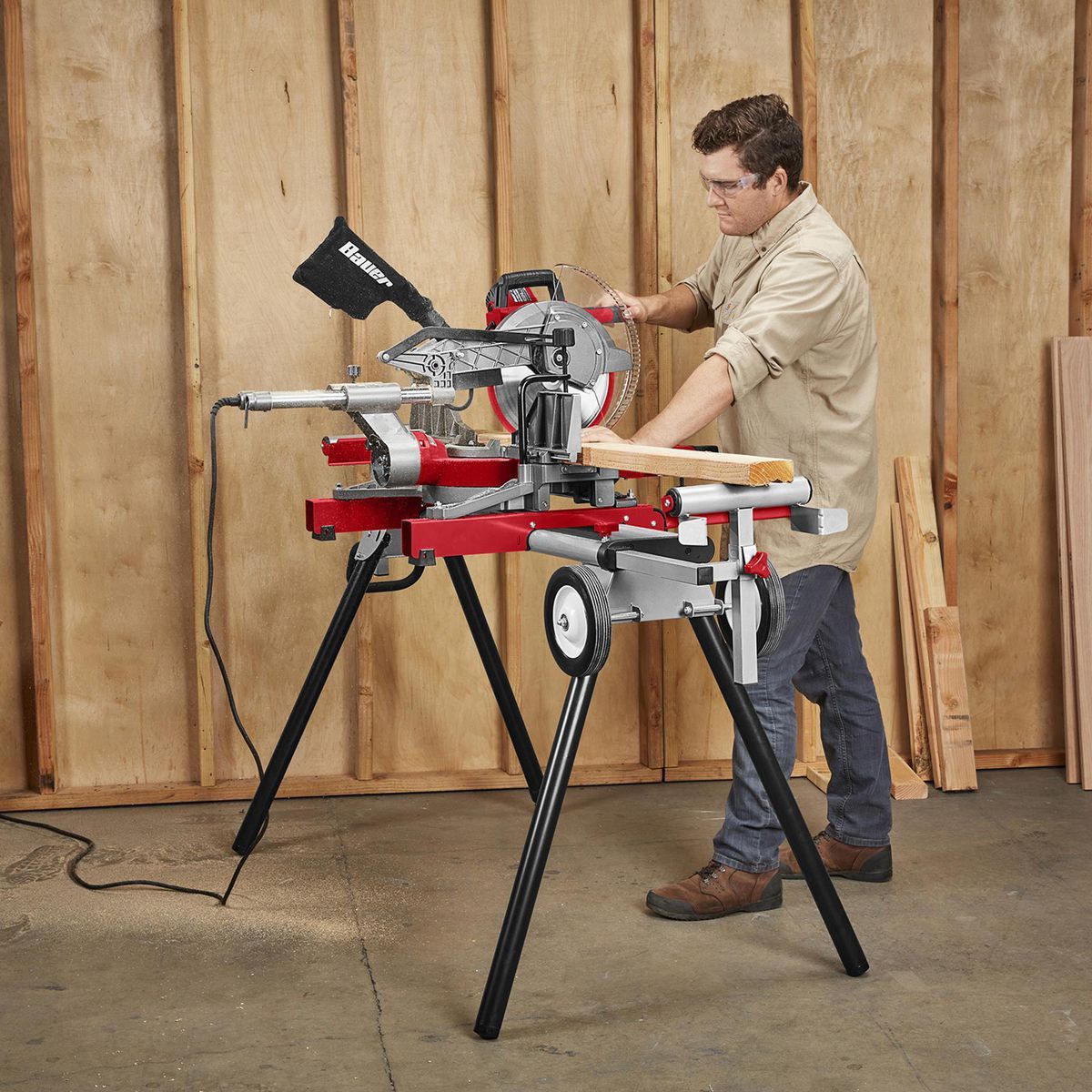 BAUER 400 lb. Mobile Folding Miter Saw Stand