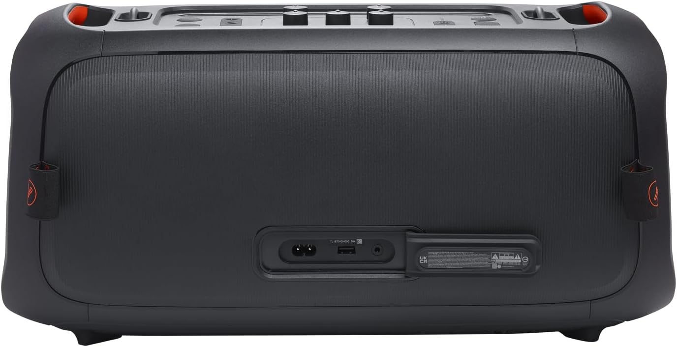 JBL PartyBox On-The-Go Essential - Portable party speaker with built-in lights and wireless mic, Amazing Pro Sound, IPX4 splashproof protection, 6 hours of playtime, Convenient shoulder strap