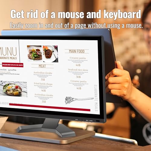 Touchscreen Monitor 21.5 Inch Full HD 1920x1080P 10-Point Multi Touch Screen PC Monitor with HDMI VGA USB Port, Built-in Speakers