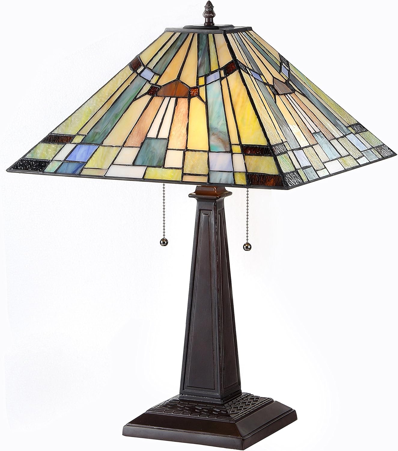 Tiffany-Style 2 Light Mission Table Lamp 16" Shade