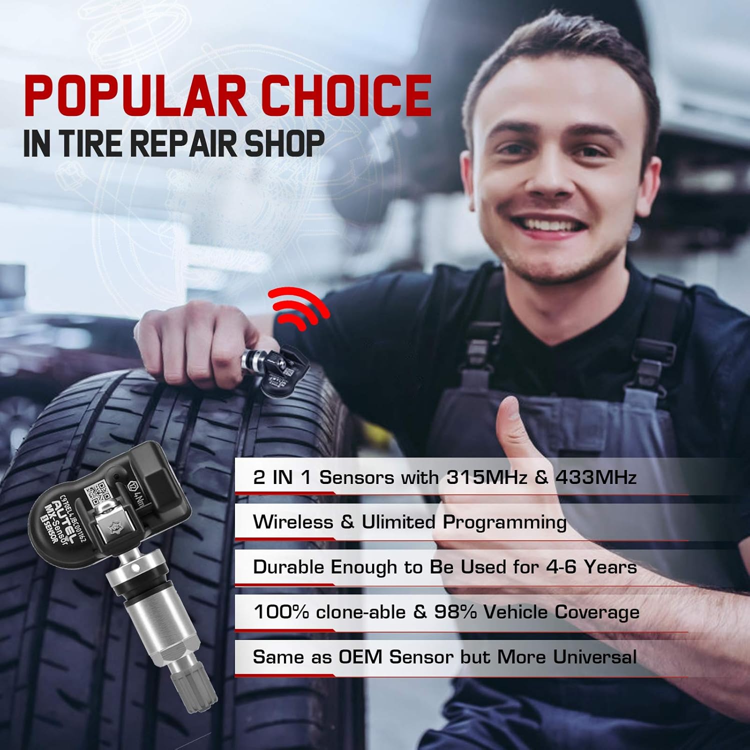 2022 Autel TPMS Relearn Tool TS408, Upgraded of TS401 Tire Pressure Monitor Sensor Programming Tool for All Cars, TPMS Reset, Sensor Activation, Program for Autel MX-Sensors without OBD2 Cable