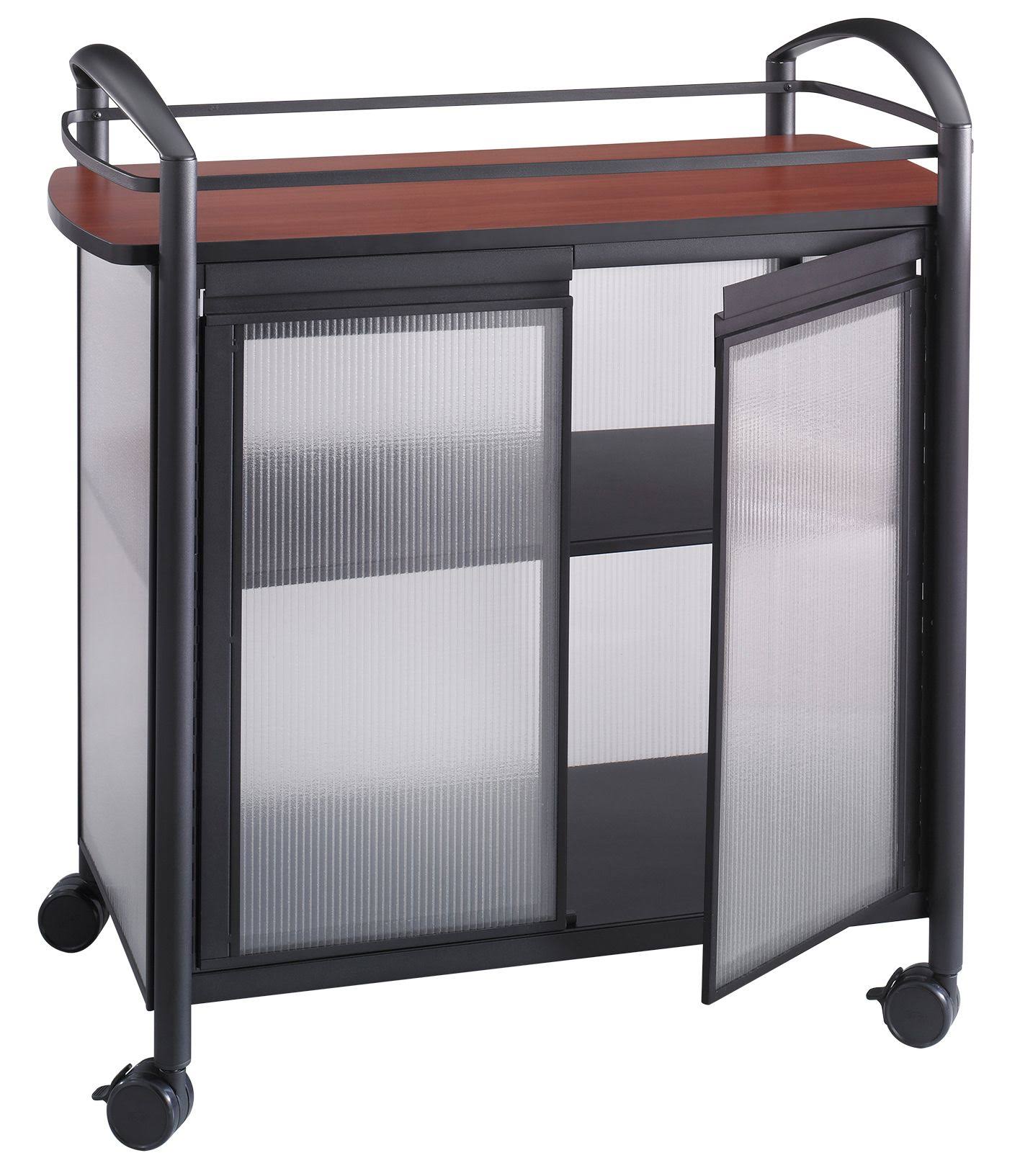 Safco Products 8966BL Impromptu Refreshment Hospitality Cart, Cherry Top/Black Frame