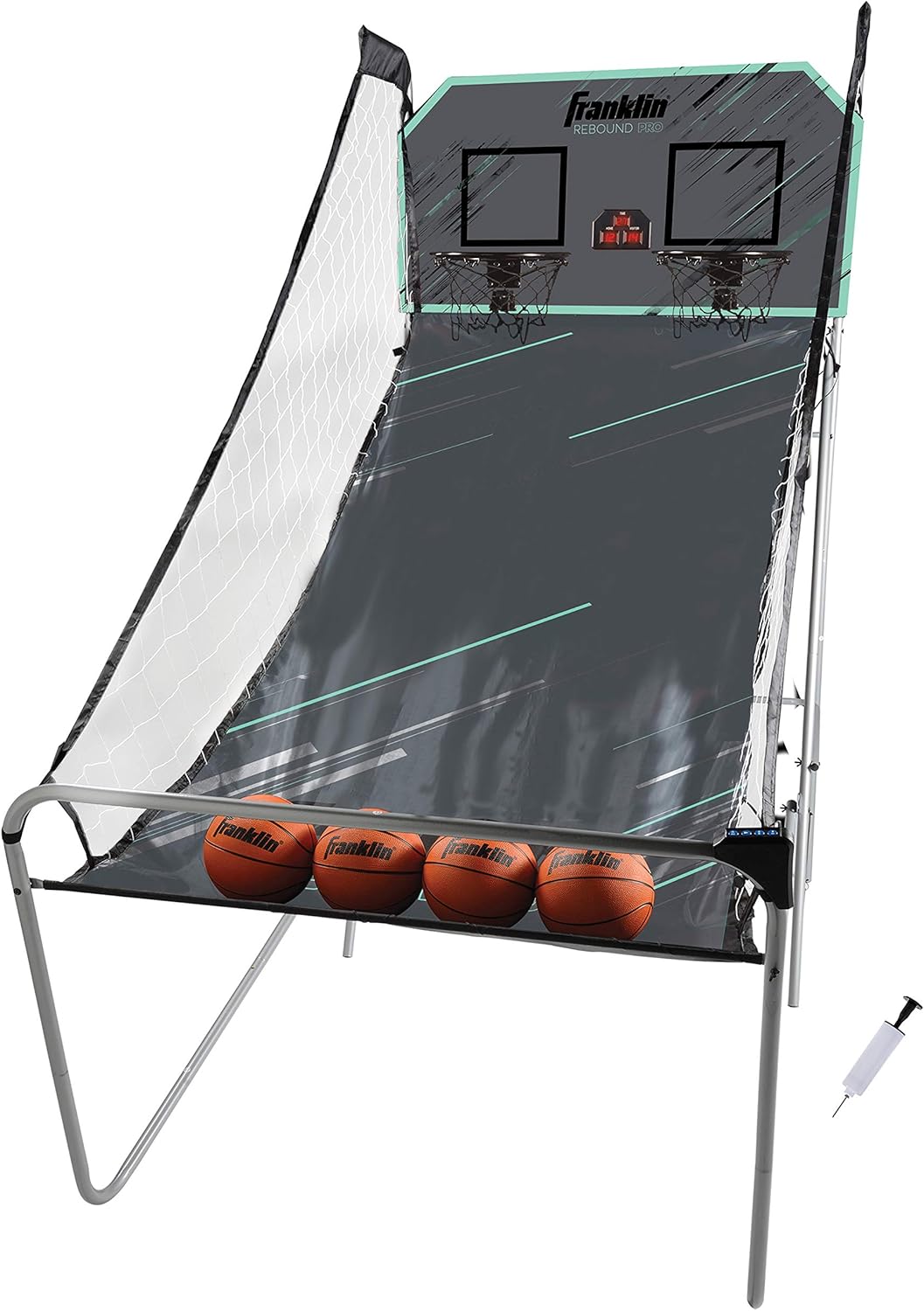Franklin Sports Arcade Basketball Game - Dual Shot - Indoor Mini Basketball Hoop Shootout Game - (4) Mini Basketballs Included - Electronic Basketball Game