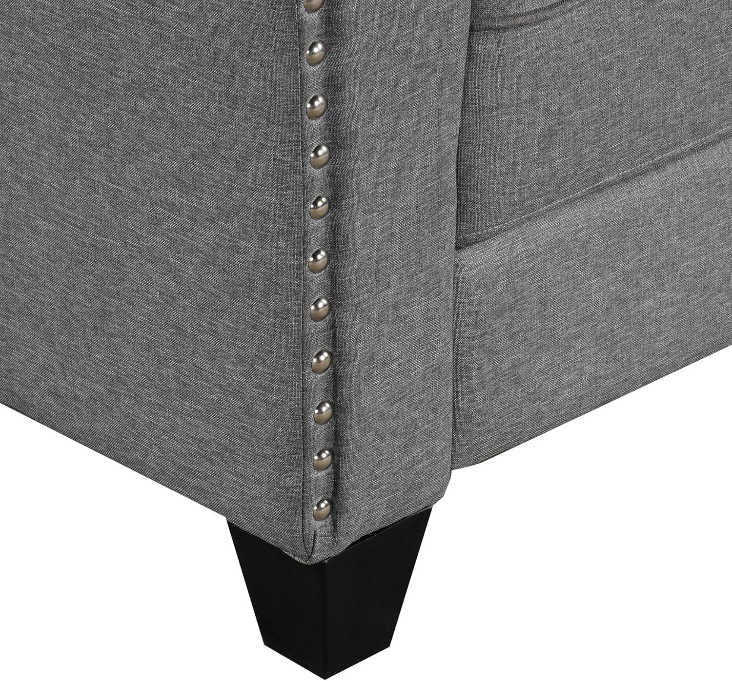 FANYE 3 Pieces Living Room Furniture Sets Include, Loveseat and Armchair, Linen Fabric Upholstered Sectional Classical Rivets Decor and Tufted Back Cushions, Retro Gray Sofa & Couch, 77.2"