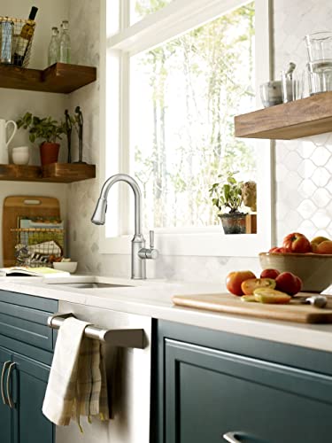 Moen 87801SRS Conneaut One-Handle Pulldown Kitchen Faucet with Reflex and Power Clean, Spot Resist Stainless