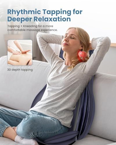 COMFIER Shiatsu Neck Back Massager with Heat, 2D ro 3D Kneading Massage Chair Pad, Adjustable Neck Massage,Seat Massager for Full Body Relaxation, Christmas Gifts for Dad Mom Women Men,Dark Gray