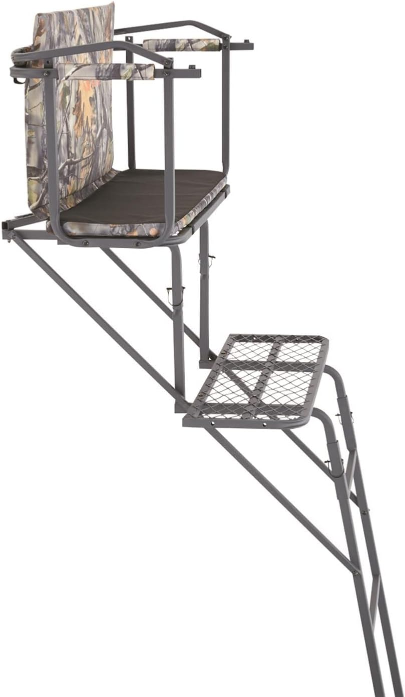Guide Gear 16.5' 2-Man Ladder Tree Stand for Hunting Elevated Climbing Seat Hunting Gear Equipment Accessories