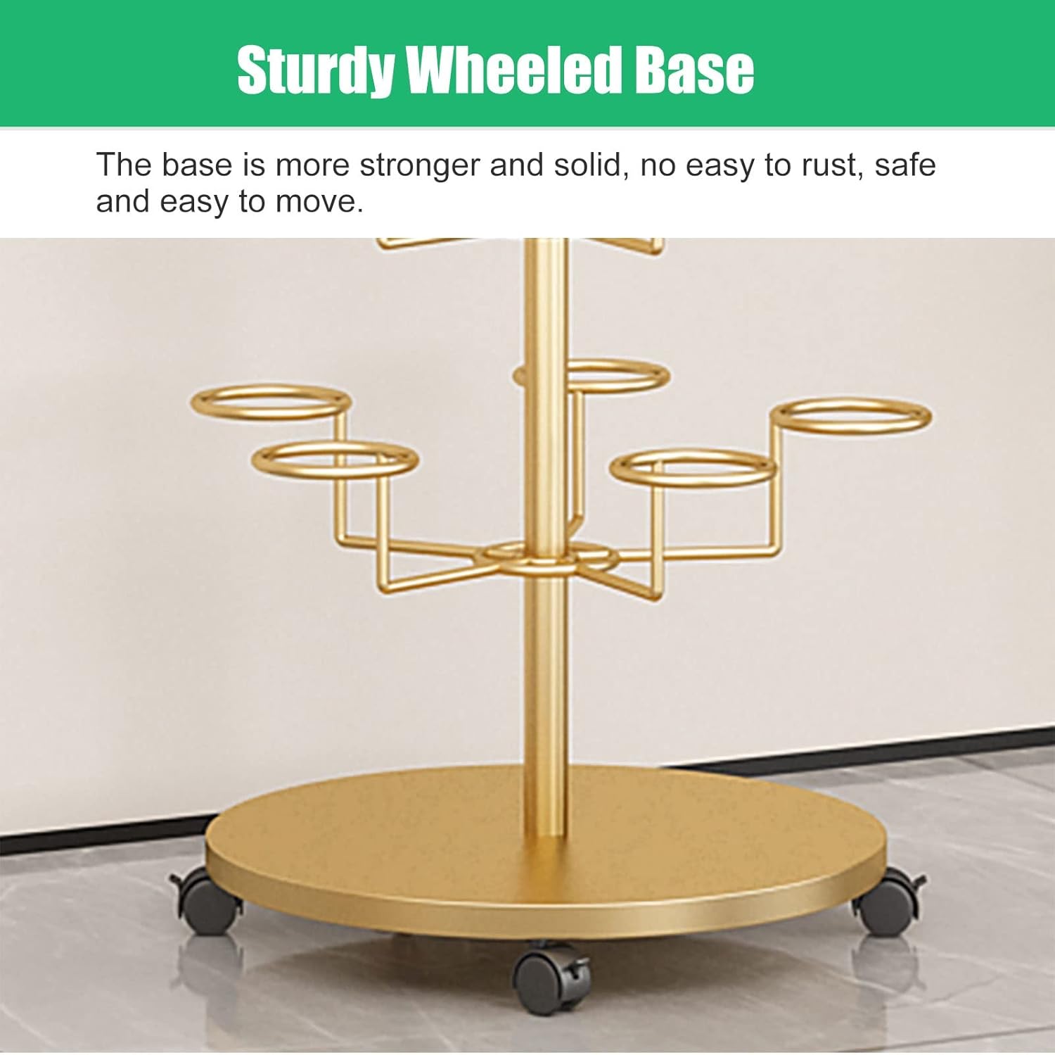 Commercial Modern Hats Display Rack Rotating Retail Hat Rack Stand with Wheels, Vertical Metal Hat Organizer for Multiple Wigs/Caps, 4 5 6 7 8 Tier Hat Headwear Racks (White 4 Layer)