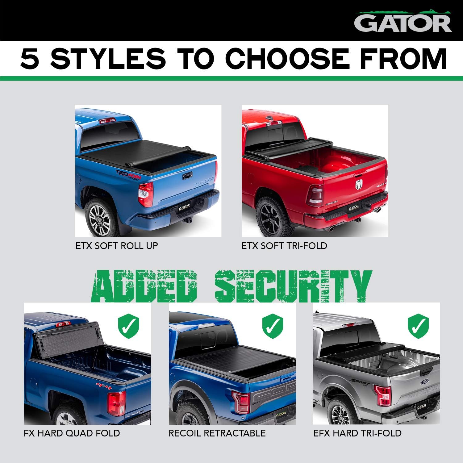 Gator EFX Hard Tri-Fold Truck Bed Tonneau Cover | GC24004 | Fits 2004 - 2014 Ford F-150 6' 7" Bed (78.8")