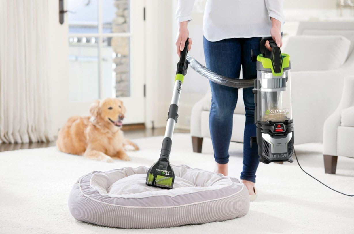 BIISSELL - CleanView Alleergen Lift-Off Pet Vacuum Tangle-Free Brush Roll & HEPA Sealed - Black/Electric Green