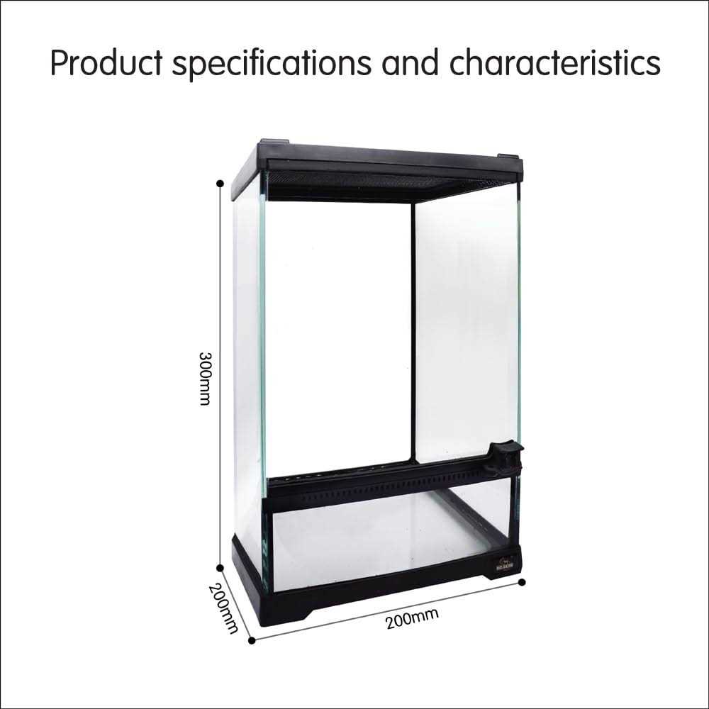 Waazoorep Mini Reptile Glass Terrarium Tank 8x8x12“ Full View with Front Opening Door and Enclosure Habitat Cage for Leopard Gecko Tarantula Young - Pet Supplies online store
