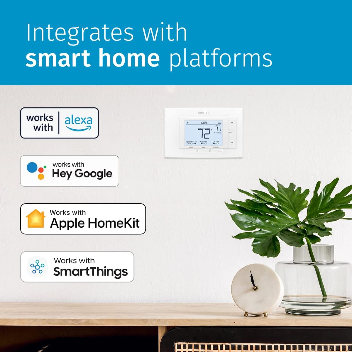 Emerson Sensi Wi-Fi Smart Thermostat for Smart Home, DIY, Works With Alexa, Energy Star Certified, ST55 Pack of 2