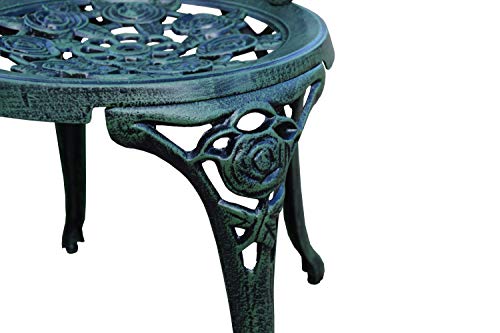 Oakland Living 3-Piece Rose Bistro Set with 23.5-Inch Cast aluminum Top Table