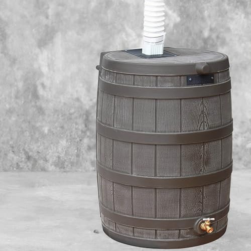 Good Ideas Rain Wizard Water Storage Collection Barrel with Brass Spigot, Safety Screen, and 50 Gallon Capacity, Green (3 Pack)
