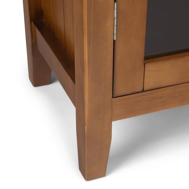 Simpli Home Acadian Solid Wood Medium Storage Cabinet in Light Golden Brown