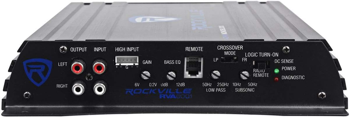 Rockville RV8.2A 800 Watt Dual 8 Car Subwoofer Enclosure+Mono Amplifier+Amp Kit