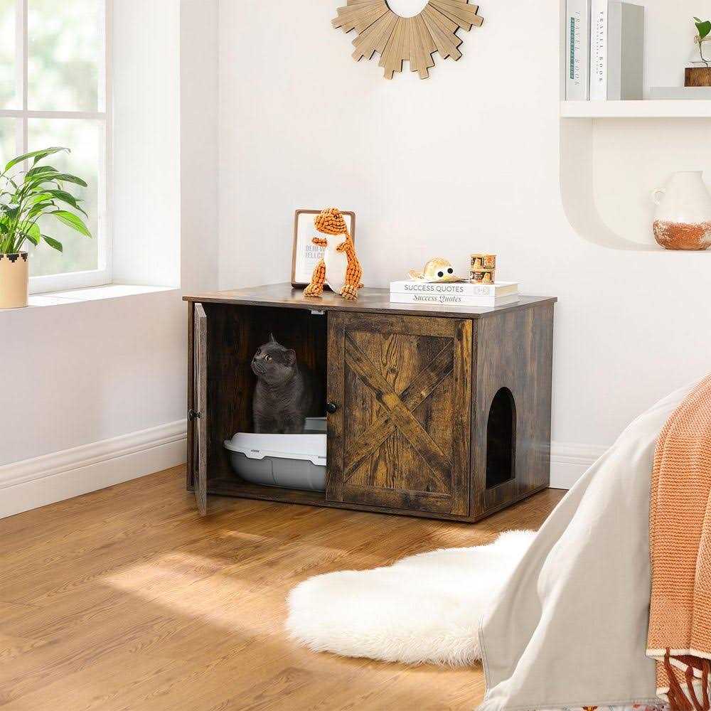 Feandrea Litter Box Enclosure Cat Litter Box Furniture Hidden - Pet Supplies online store