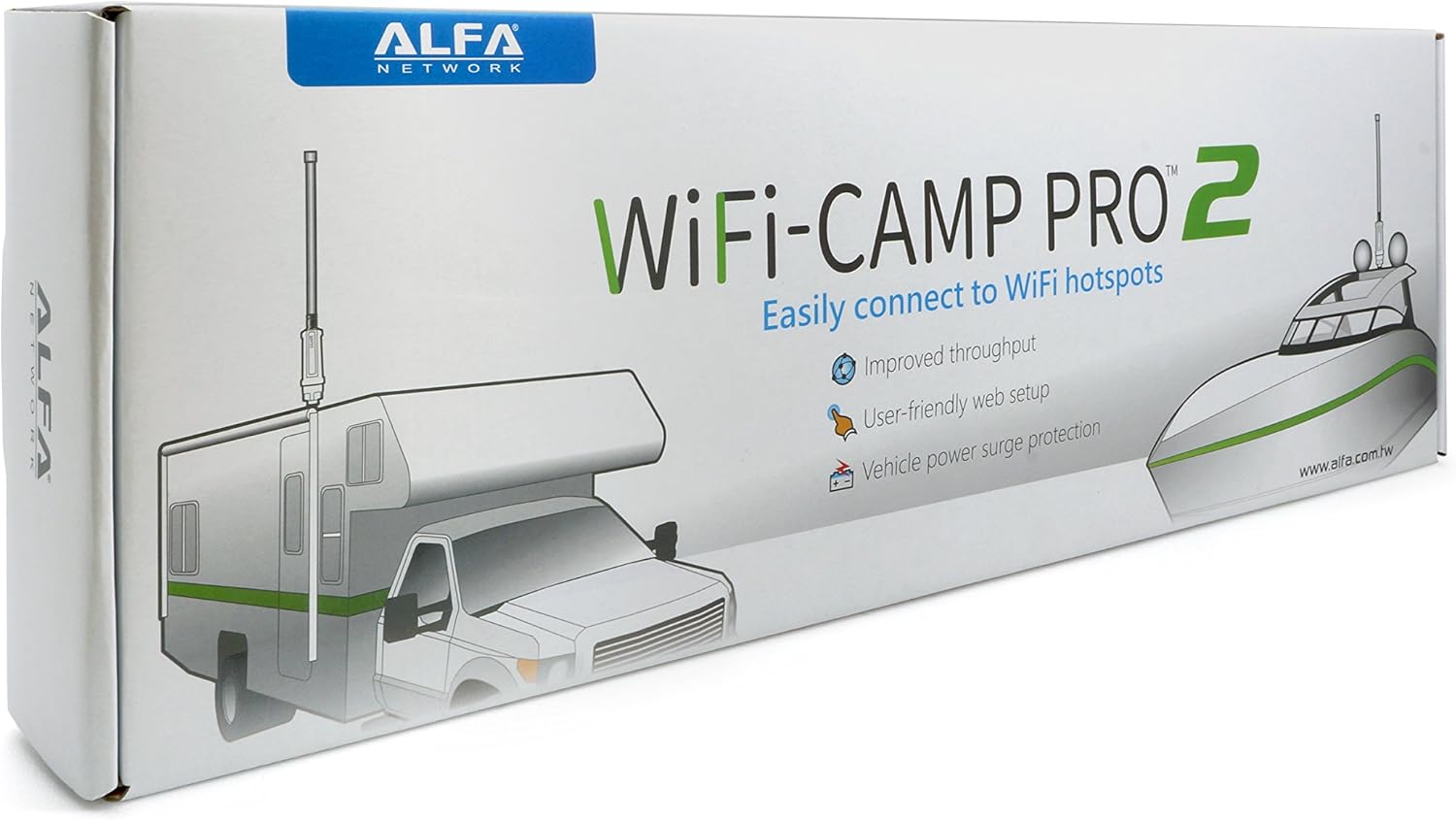 Alfa WiFi Camp Pro 2 Long Range WiFi Repeater RV kit R36A/Tube-(U) N/AOA-2409-TF-Ant