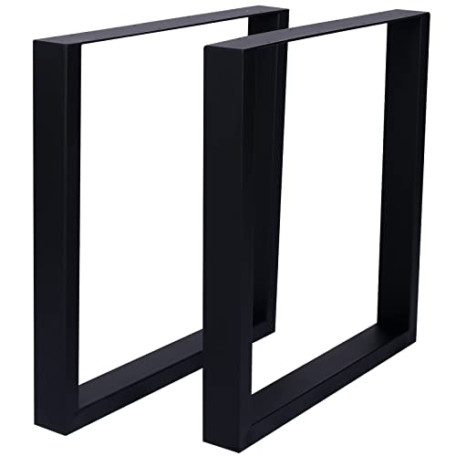 2pcs Square Metal Table Legs, Heavy Duty Wide Metal Table Legs Steel Desk Legs Table Leg Dining Table Legs Industrial Furniture Legs for DIY Coffee Table Furniture Bench Offices Bars Hotels 28 x 24in