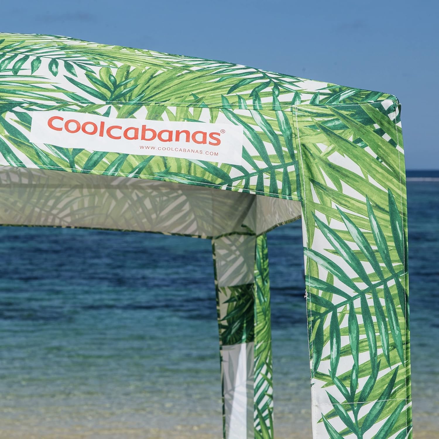CoolCabana Beach Shade Tent - Easy Setup, UPF 50+ Protection, Large & Medium Sizes, Compact & Wind Resistant - Beach Cabana for The Whole Family - Palms, Medium