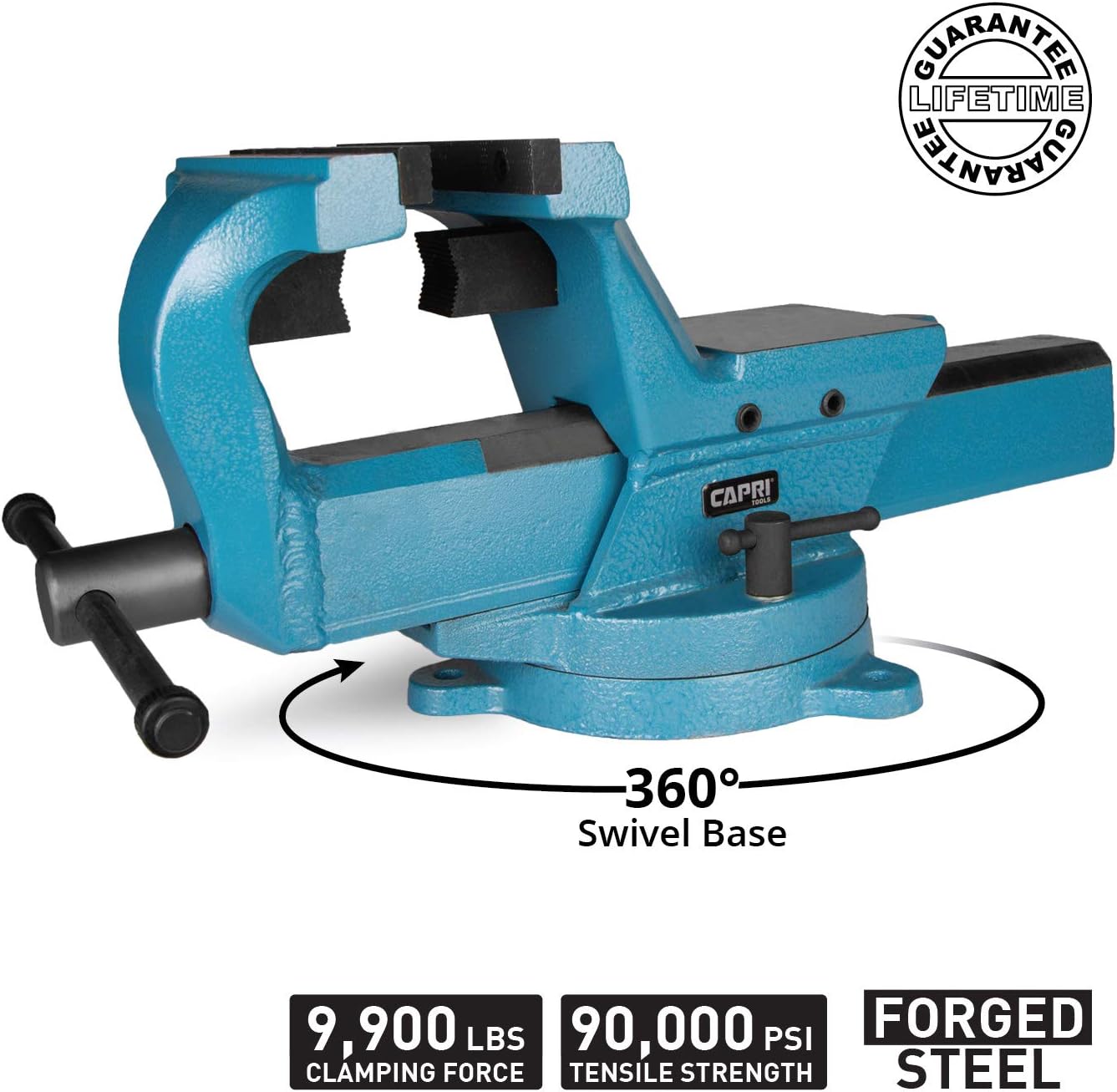 Capri Tools 10515 Ultimate Grip Forged Steel Bench Vise, 4
