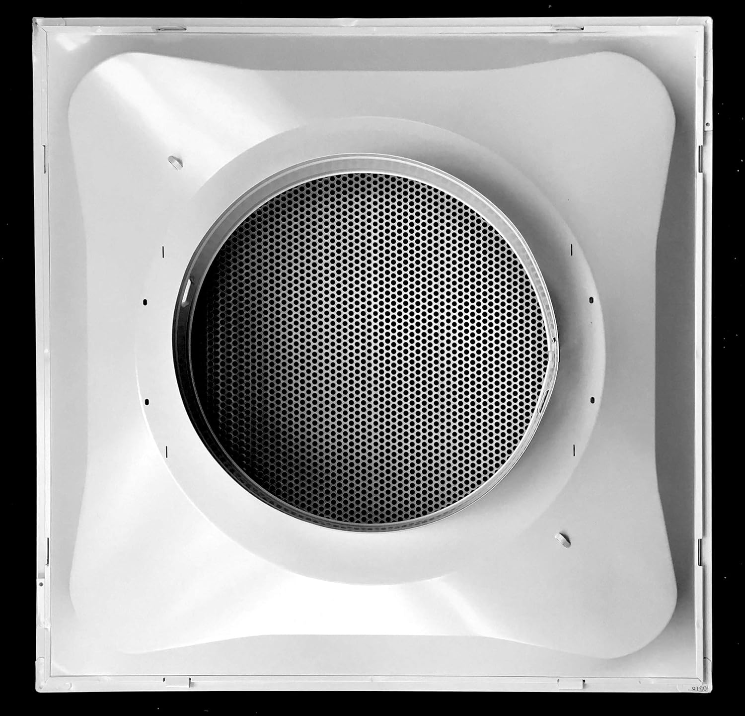 24 x 24 T-Bar Drop Ceiling Perforated Return Grill - Metal Back Casing - with 12 Collar