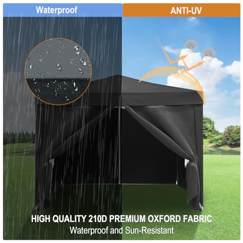10x20 White Pop Up Canopy Tent Heavy Duty with 6 sidewalls Commercial Outdoor Party Tent Event Wedding Tents Instant Canopy Gazebo with Carry Bag UPF 50+ Waterproof Adjustable Height