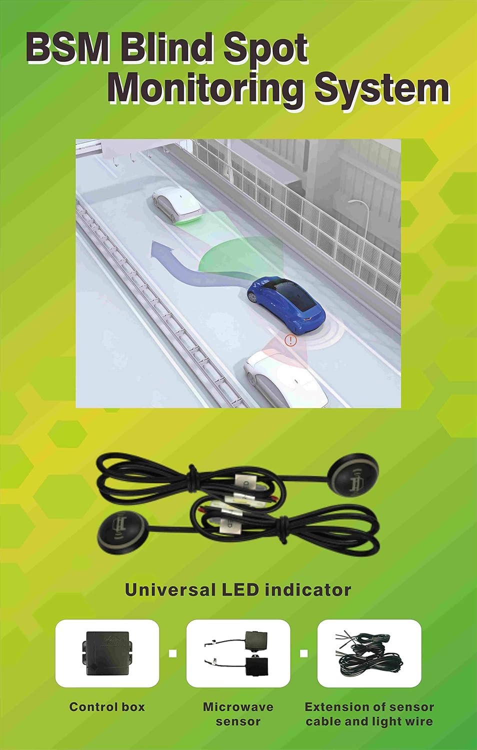 CarBest Radar Based Blind Spot Sensor and Rear Cross Traffic Alert System, BSD, BSM, 24GHZ Microwave Radar Blind Spot Detection System