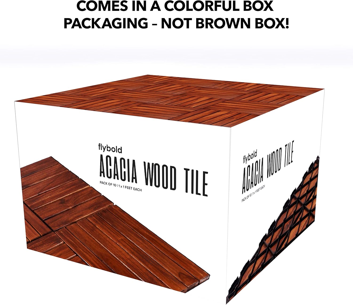 Acacia Wood Outdoor Flooring Interlocking Deck Tiles Patio Flooring Outdoor Waterproof UV Protected All Weather Tile for Composite Decking Dance Floor for Outdoor Party Balcony 10pcs 12&rdquo; x 12&rdquo;