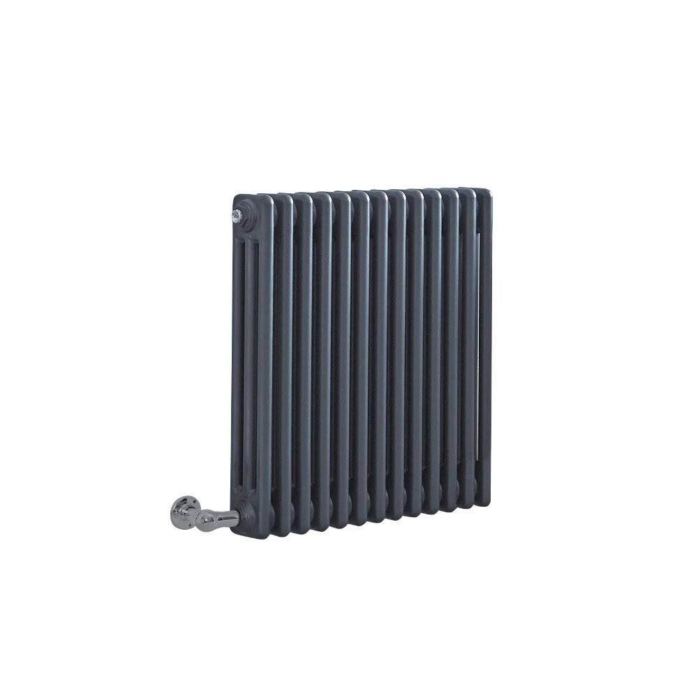 Hudson Reed Regent - Cast Iron Electric Radiator - 24x22 x 23x22 - Horizontal European Design - Anthracite