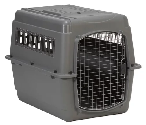 Petmate Sky Kennel IATA Complaint 40" XL Dog Crate Travel Pet Carriers for Dogs 70-90 lb, Gray
