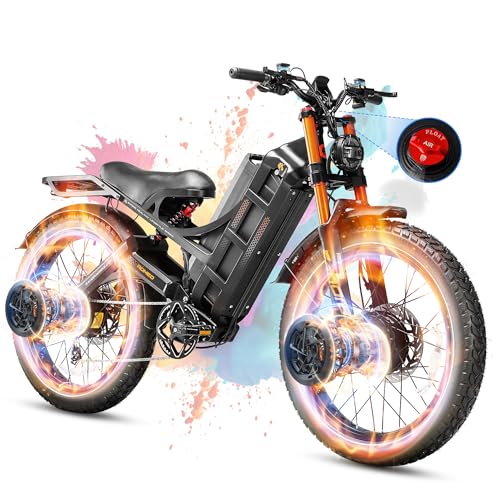 2025 Romeo Pro 3/Pro 2 Electric Bike for Adults 5000W/4000W Dual Motor E Bike 50/46MPH 60V/80Ah 52V/70AH Long Range Electric Bicycle,26 * 4.0 Fat Tire Full Suspension Electric Mountain Bike