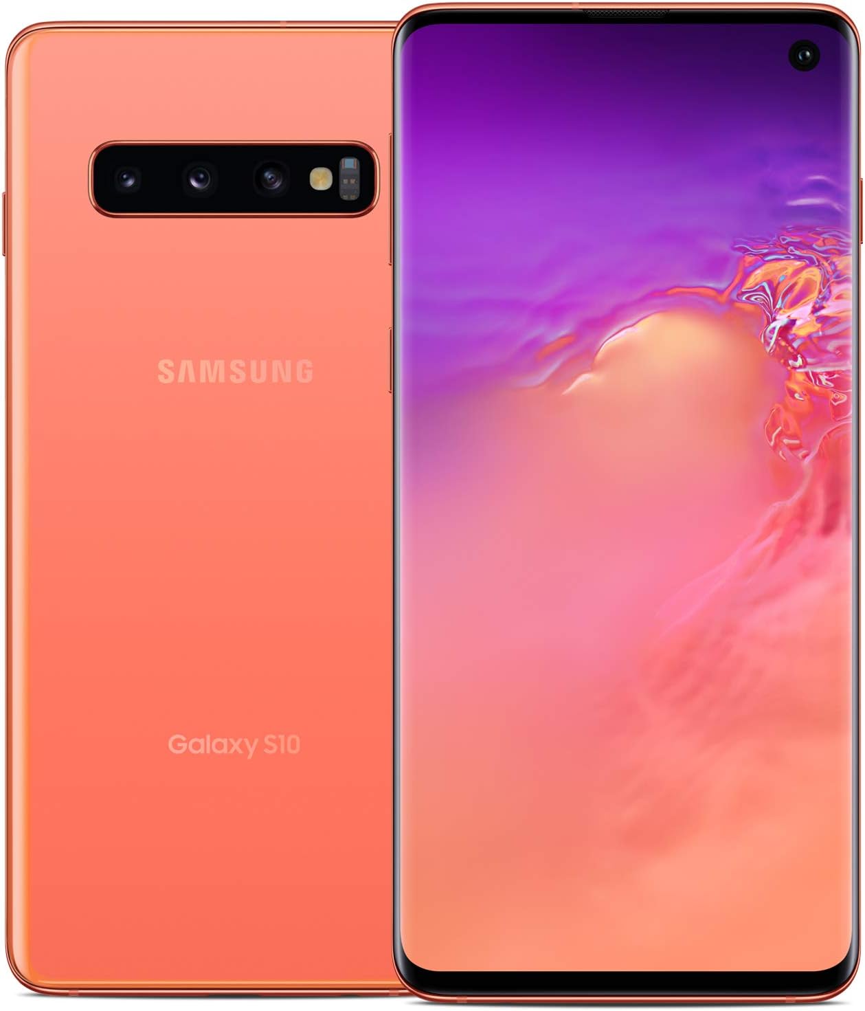 Samsung Galaxy S10 Factory Unlocked Android Cell Phone | US Version | 128GB of Storage | Fingerprint ID and Facial Recognition | Long-Lasting Battery | Flamingo Pink