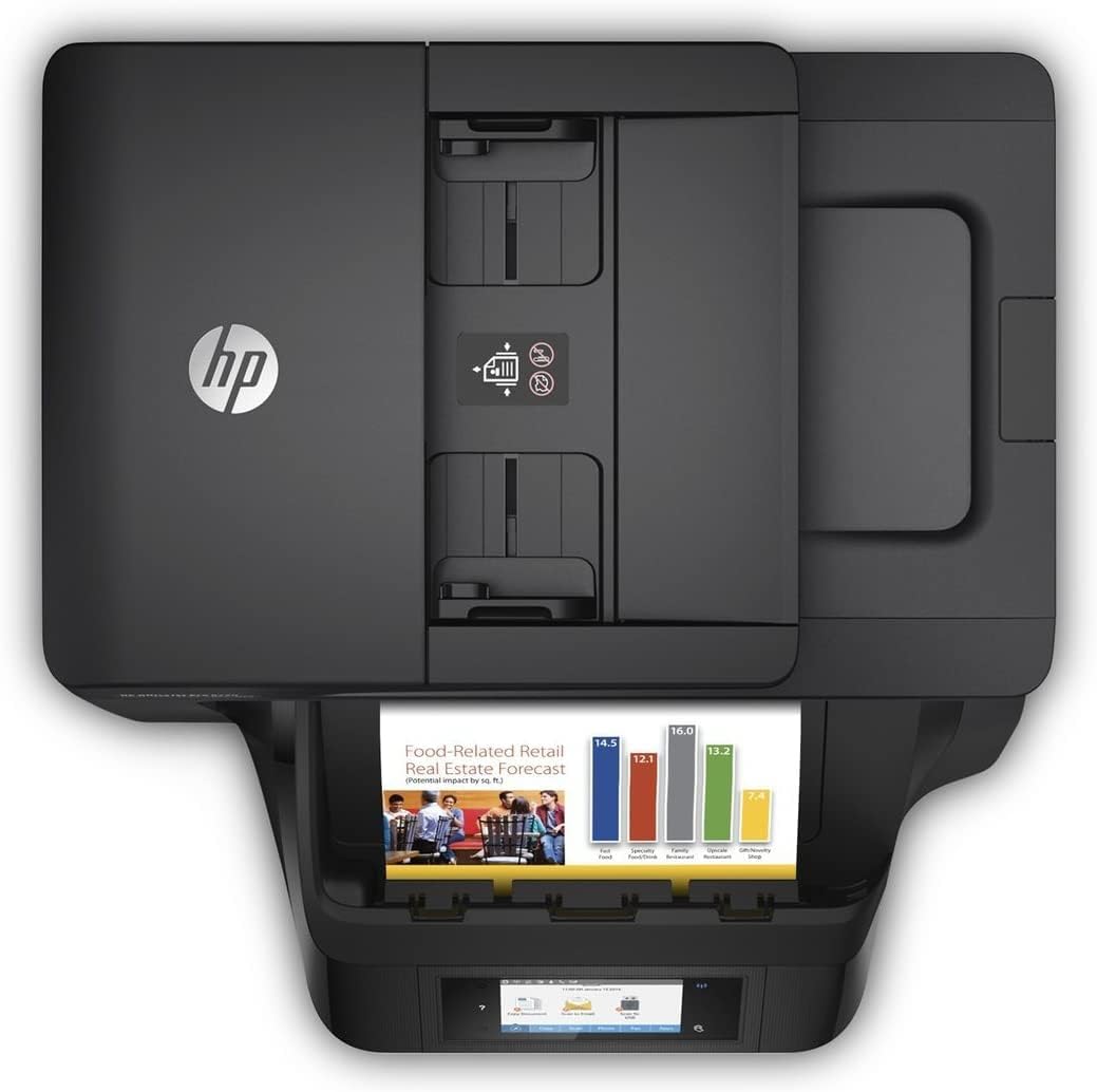 HP OfficeJet Pro 8715 All-in-One All-in-One Touch Screen Bluetooth Wireless Scanner Copier Manufacturer's Warranty Networkable Fax Duplex Black Printer