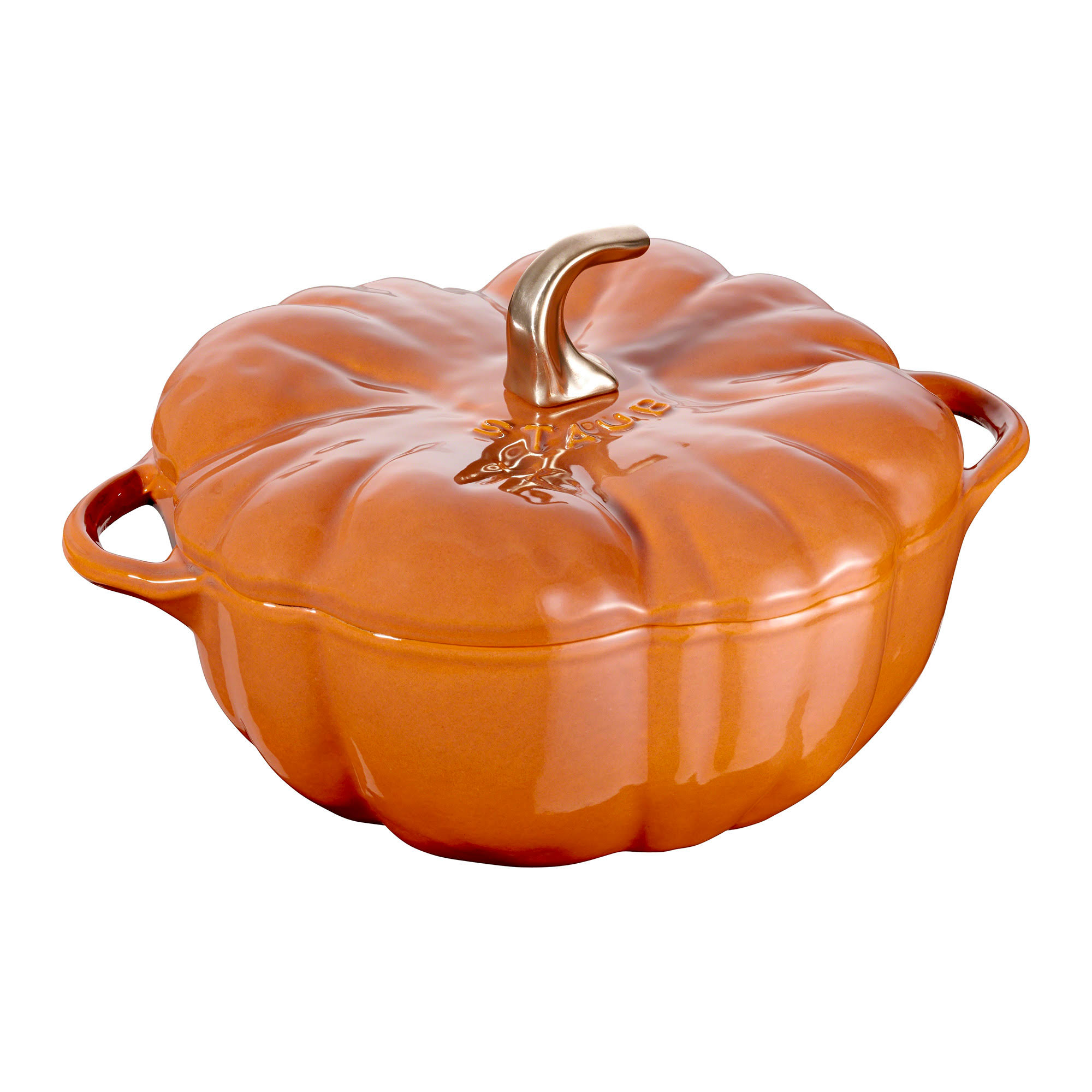 Staub Cast Iron 5 qt. Pumpkin Cocotte - Burnt Orange