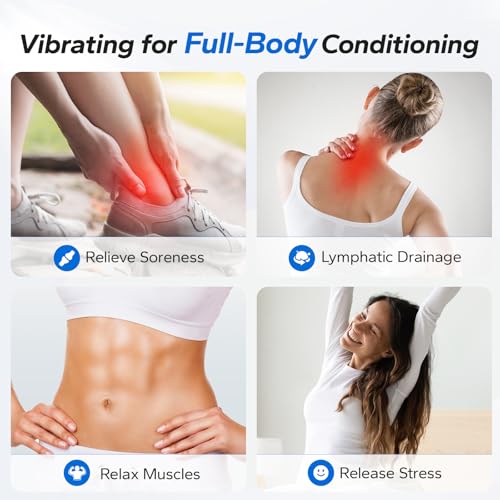 MERACH Vibration Plate Exercise Machine, Whole Body Workout Equipment for Women, Bluetooth and Silicone Pedal, Vibration Plate with Auto Mode, Vibrate Fitness Platform for Home