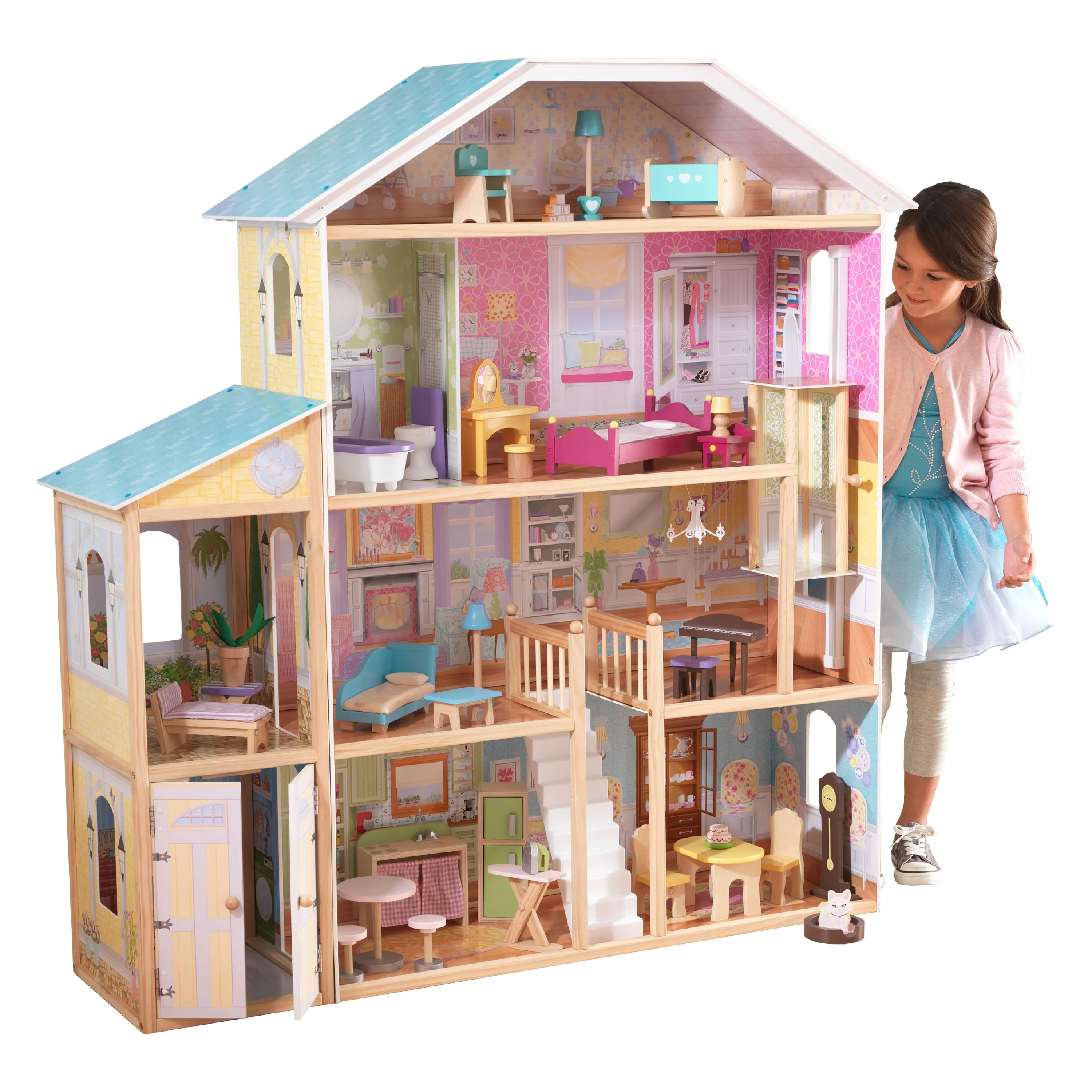 KidKraft Majestic Mansion Wooden Dollhouse with 34 Accessories - Curated Treasures Market