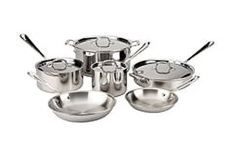All-Clad D3 Stainless 3-ply Bonded Cookware Set, 10 piece Set