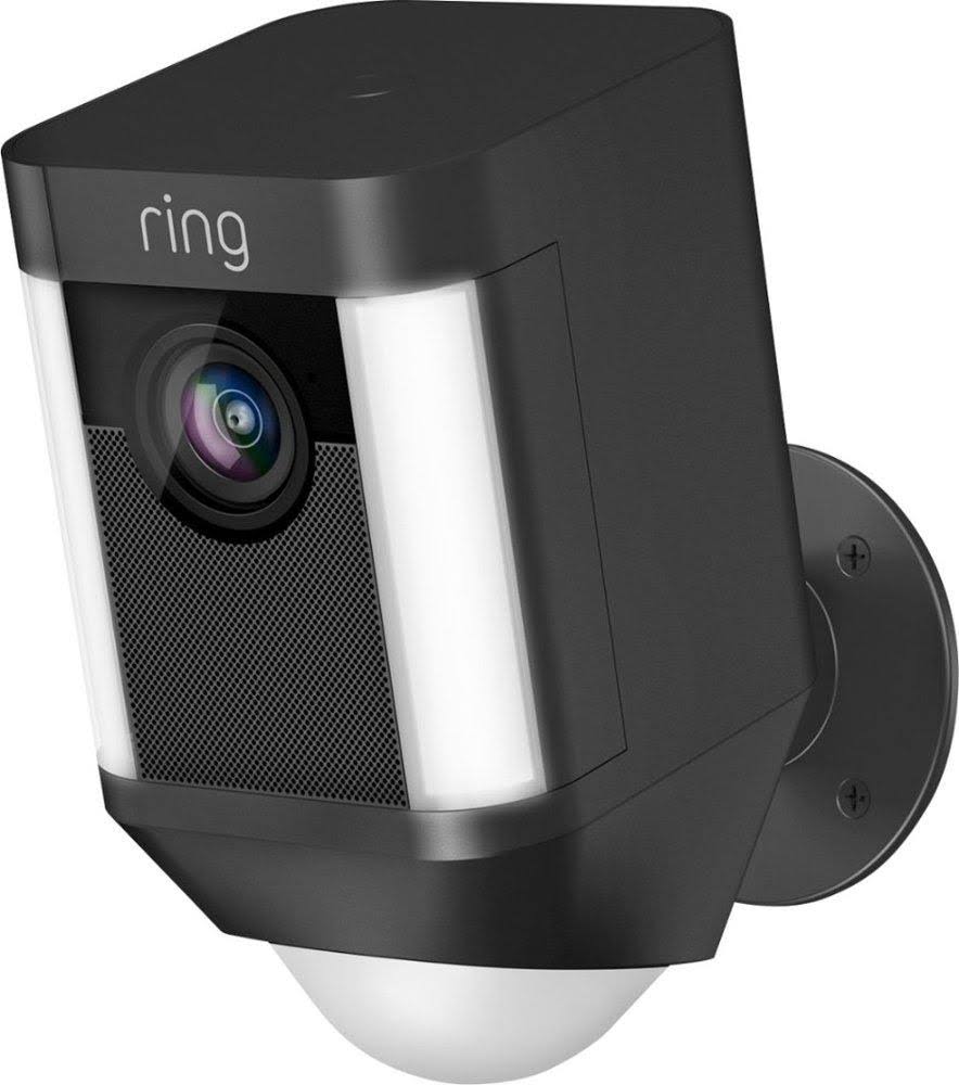 Ring Spotlight Cam Battery with Solar Panel Bundle 3-Pack Black