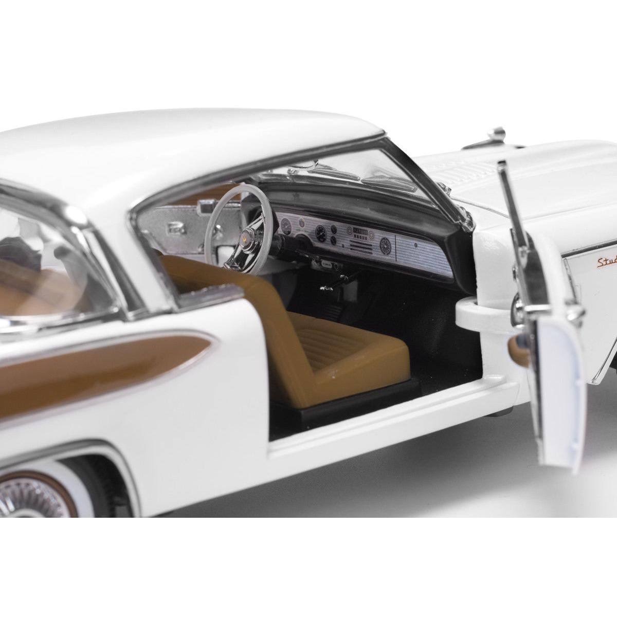 1957 Studebaker Golden Hawk Arctic White 1/18 Diecast Car Model by Su